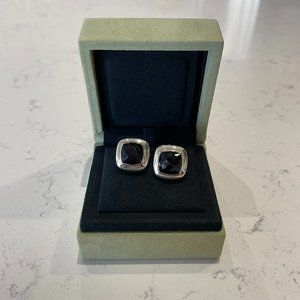 David Yurman Albion Stud Earrings in Sterling Silver with Black Onyx